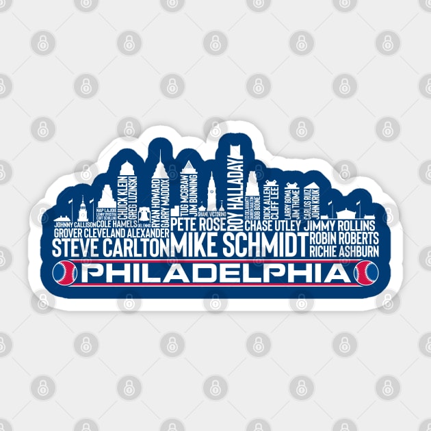 Philadelphia Baseball Team All Time Legends, Philadelphia City Skyline Sticker by Legend Skyline